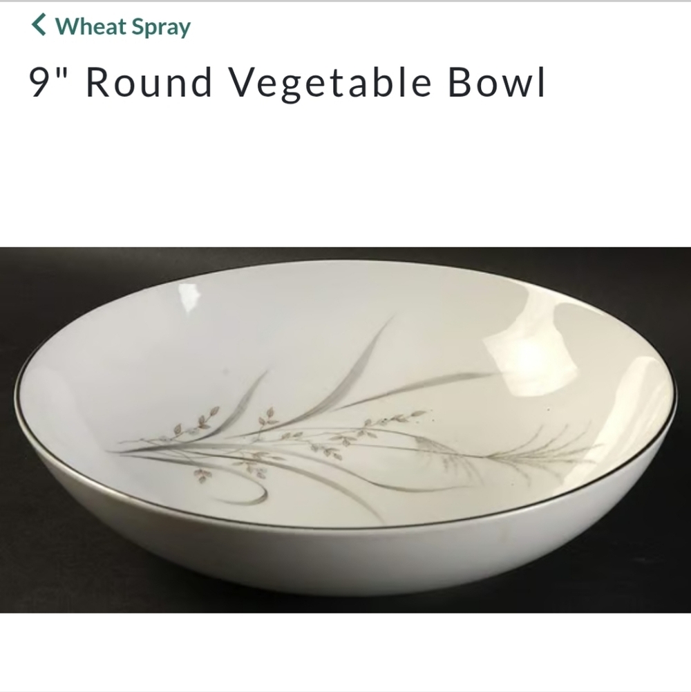 Vtg Castlecourt Wheat Spray 9" Serving Bowl Vegetable Dish Kitchen Replacement